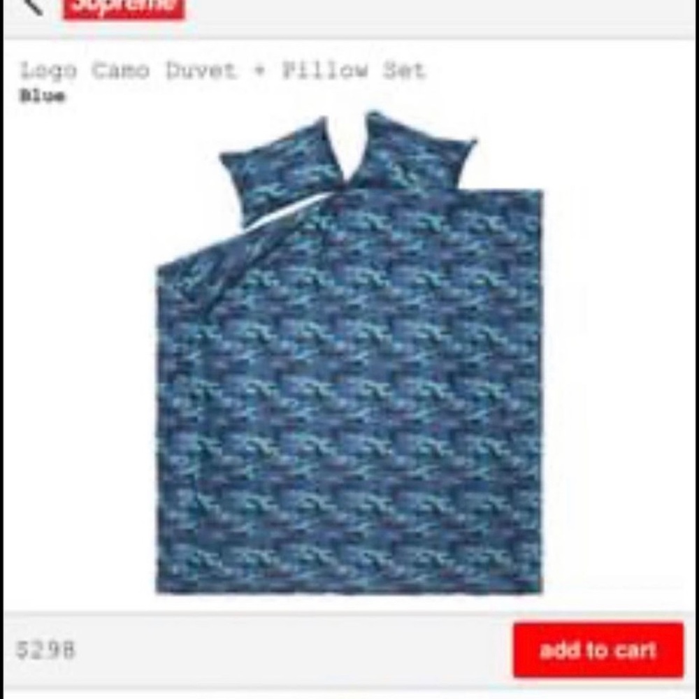 SUPREME blue Camo duvet NIB never unpacked